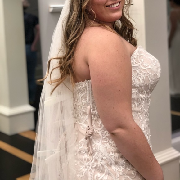 NWT Blush Wedding Dress Never Worn - Picture 4 of 7